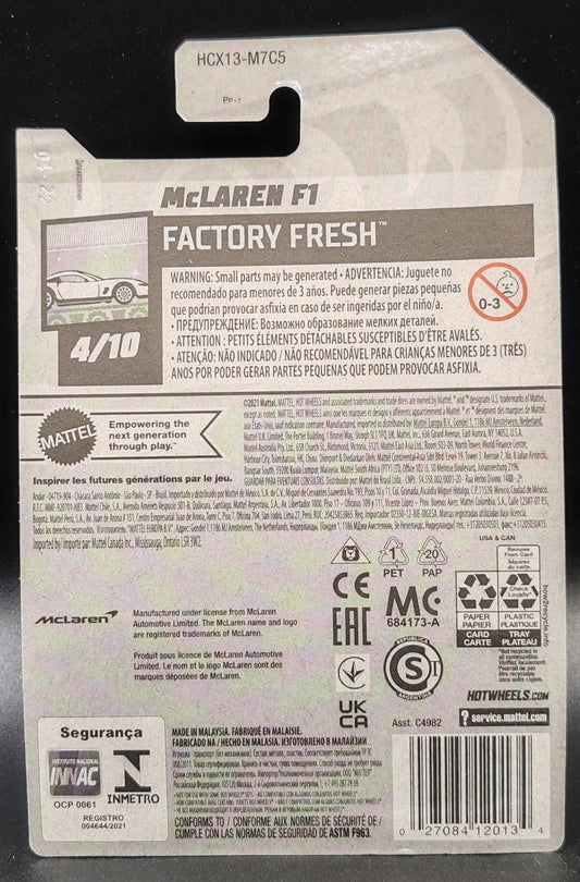 HOT WHEELS MCLAREN F1 FACTORY FRESH 4/10 107/250