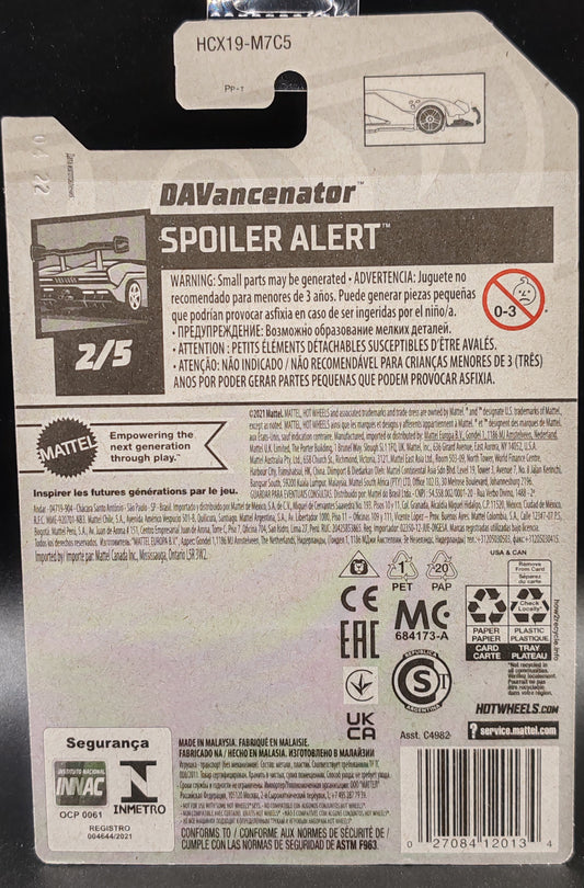 HOT WHEELS DAVANCENATOR SPOILER ALERT 2/5 99/250