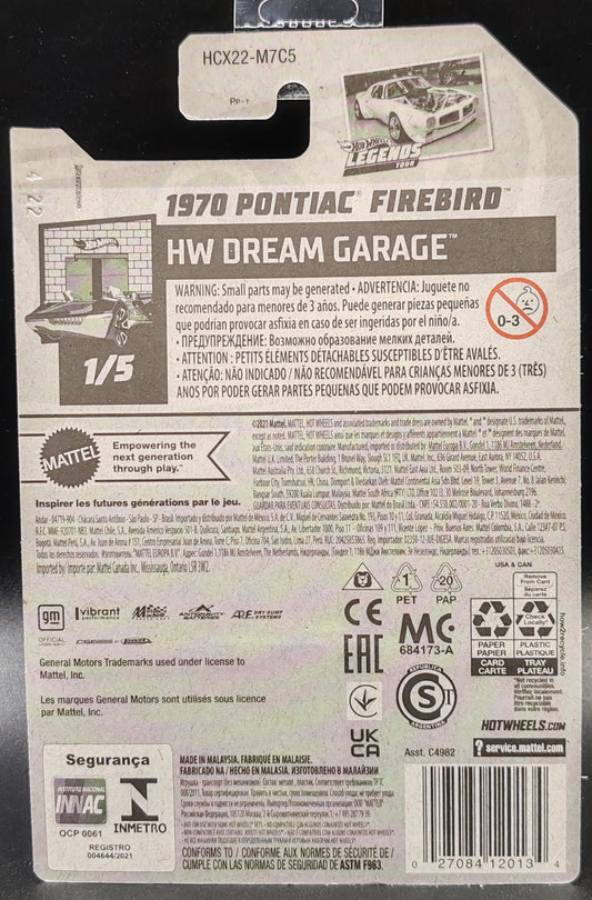 HOT WHEELS 1970 PONTIAC FIREBIRD HW DREAM GARAGE 1/5 1/250
