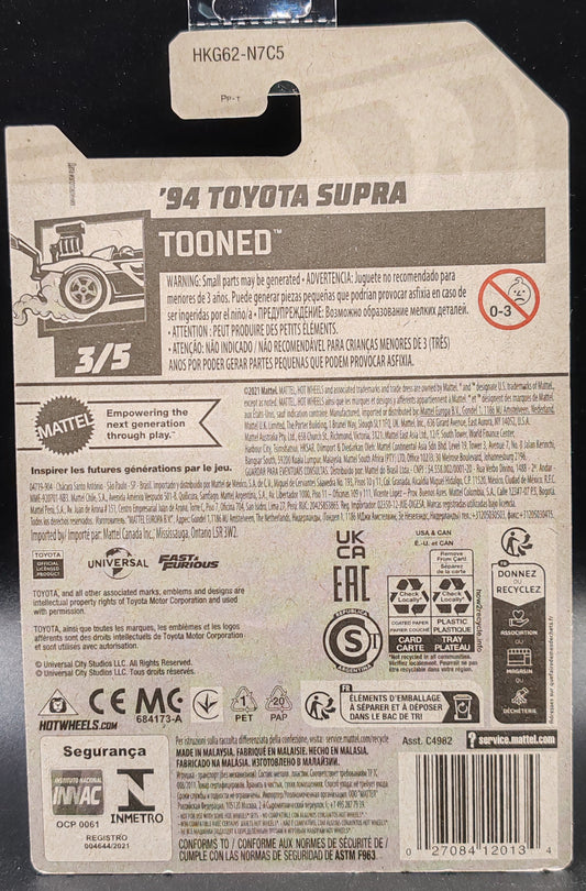 HOT WHEELS 94 TOYOTA SUPRA TOONED 3/5 211/250