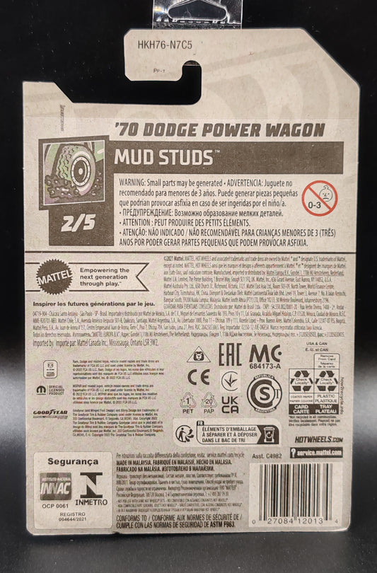 HOT WHEELS 70 DODGE POWER WAGON MUD STUDS 2/5 161/250