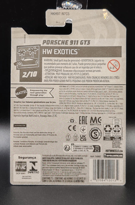HOT WHEELS PORSCHE 911 GT3 HW EXOTICS 2/10 177/250