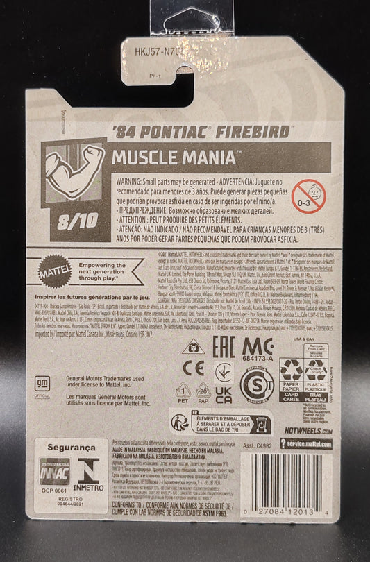 HOT WHEELS 84 PONTIAC FIREBIRD MUSCLE MANIA 8/10 180/250