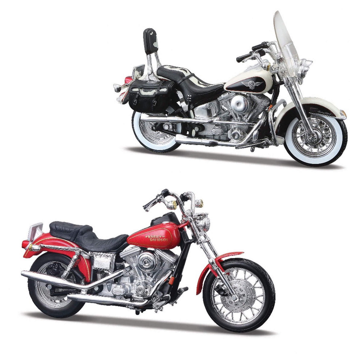 1:18 HARLEY DAVIDSON DECADE DUOS 90'S- 1993 FLSTN HERITAGE SOFTAIL & 1997 FXDL DYNA LOW RIDER
