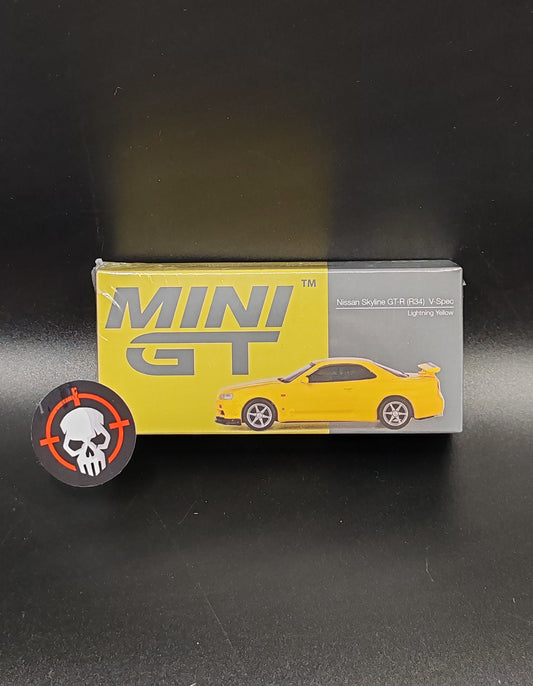 MININ GT NISSAN SKYLINE GT-R (R34) V-SPEC LIGHTNING YELLOW 762