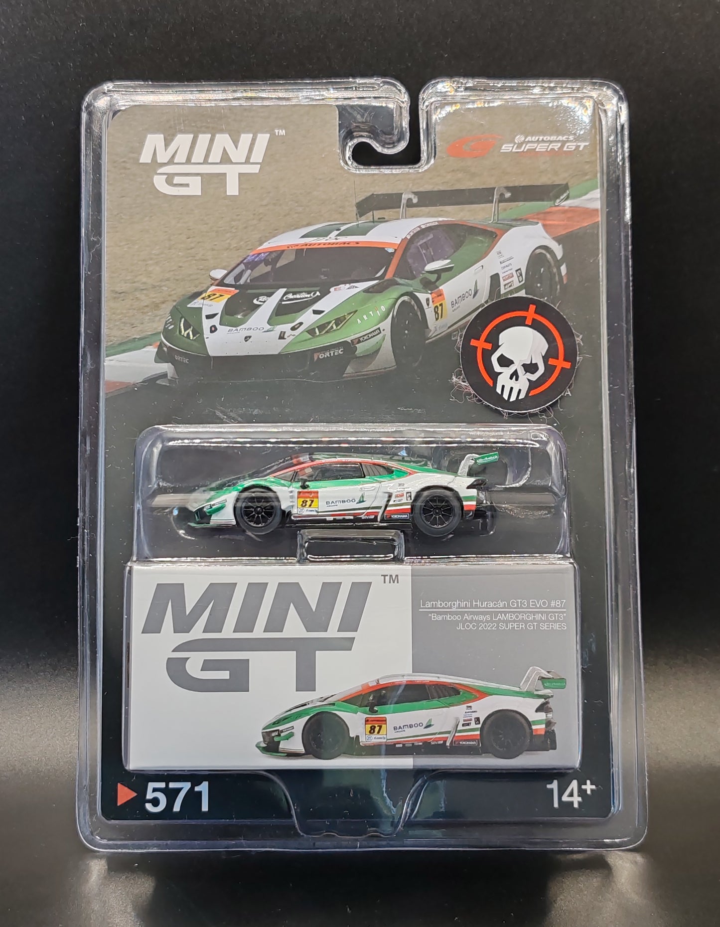 MINI GT LAMBORGHINI HURACAN GT3 EVO #87 BAMBOO AIRWAYS LAMBORGHINI GT3 JLOC 2022 SUPER GT SERIES