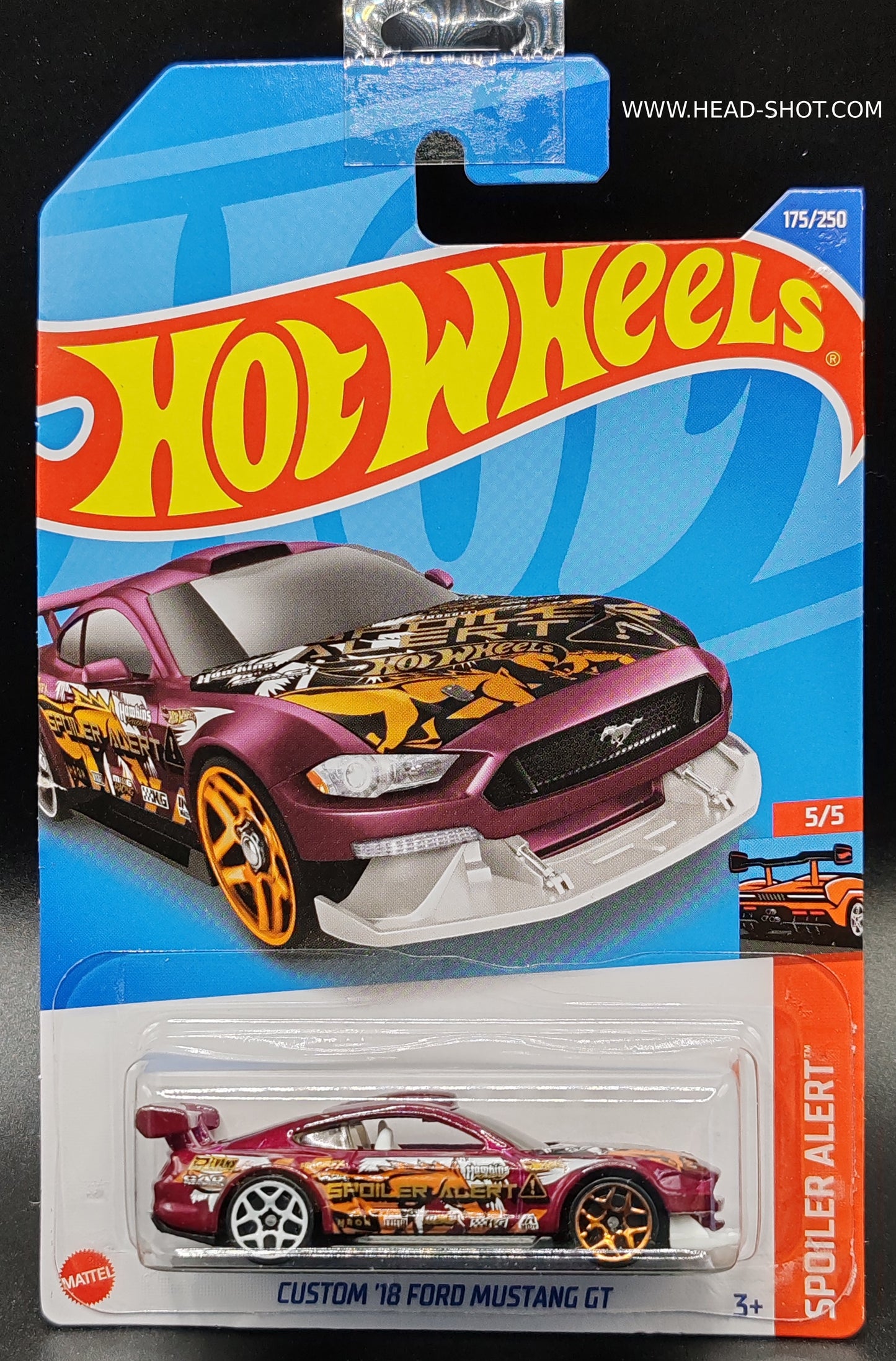HOT WHEELS CUSTOM 18 FORD MUSTANG GT SPOILER ALERT 5/5 175/250