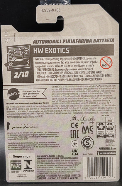 HOT WHEELS AUTOMOBILI PININFARINA BATTISTA HW EXOTICS 2/10 171/250