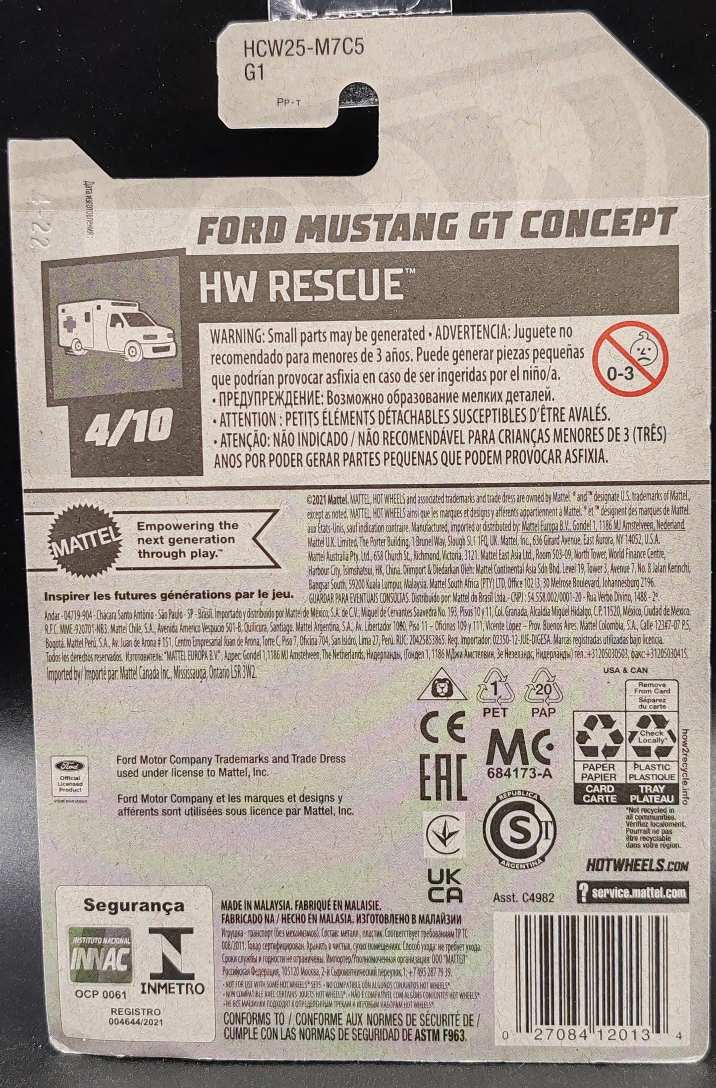 HOT WHEELS FORD MUSTANG GT CONCEPT HW RESCUE 4/10 188/250