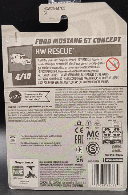 HOT WHEELS FORD MUSTANG GT CONCEPT HW RESCUE 4/10 188/250