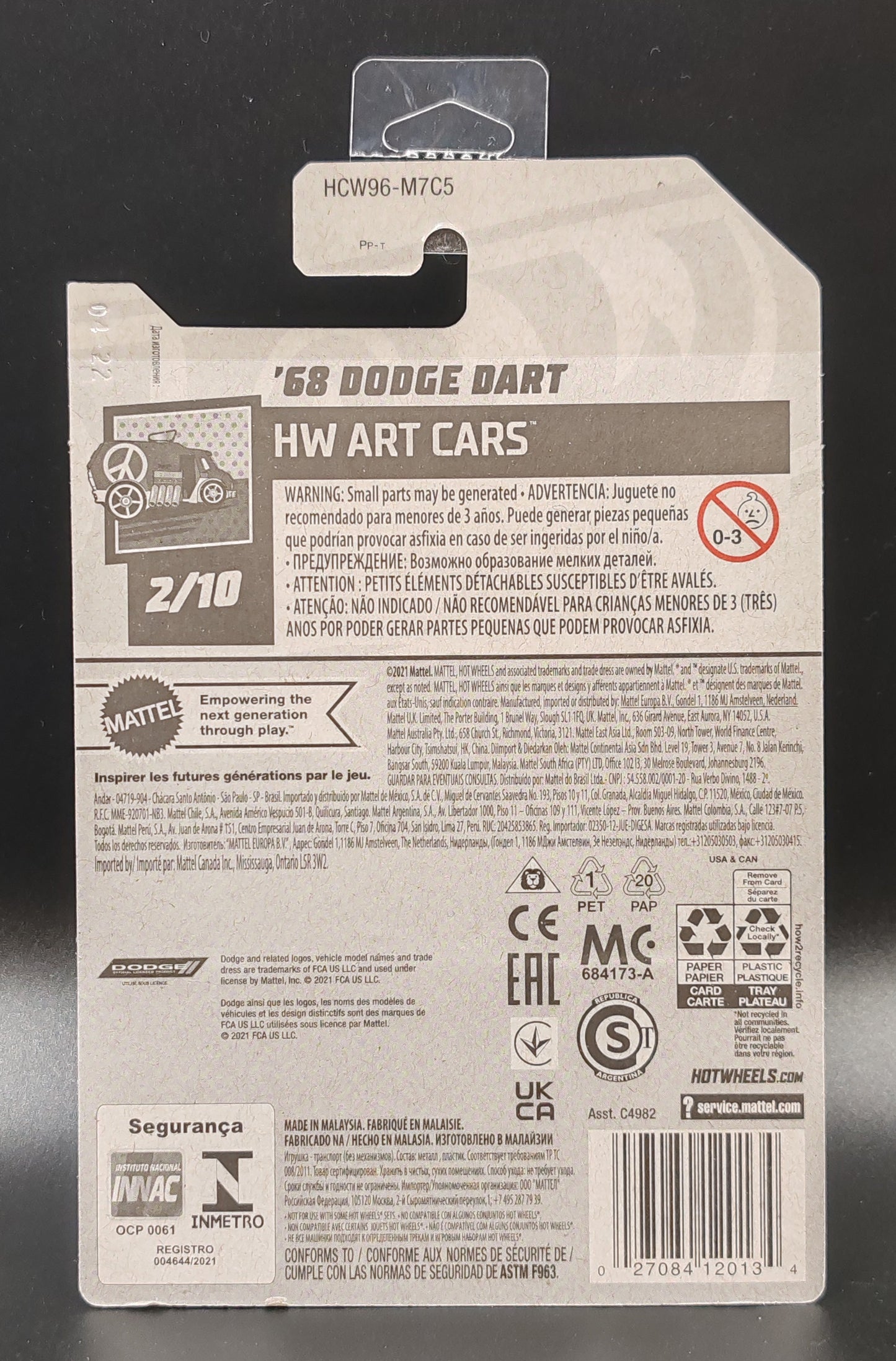 HOT WHEELS 68 DODGE DART HW ART CARS 2/10 63/250