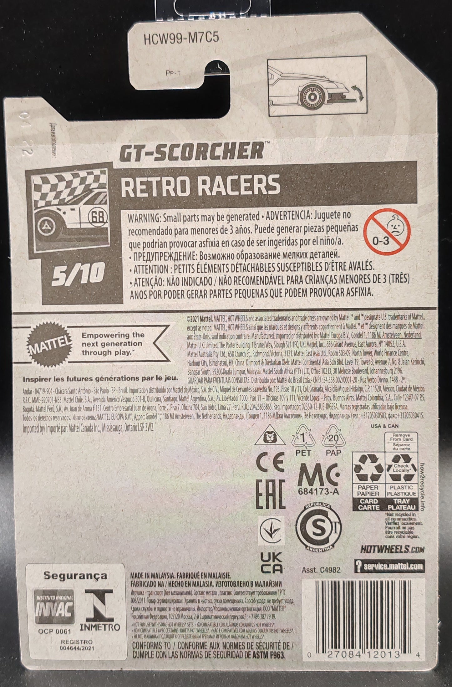 HOT WHEELS GT-SCORCHER RETRO RACERS 5/10 59/250