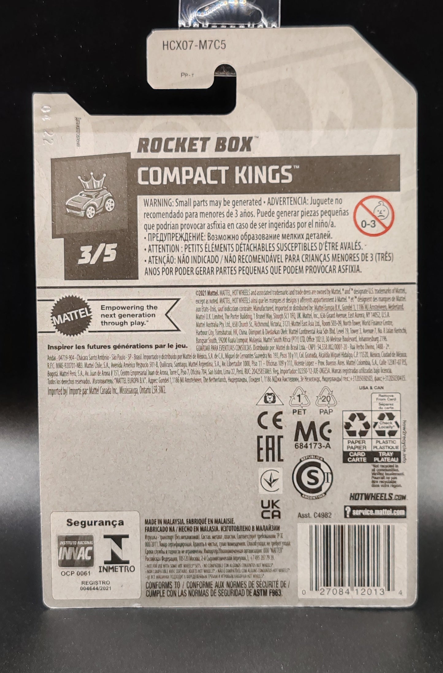 HOT WHEELS ROCKET BOX COMPACT KINGS 3/5 69/250