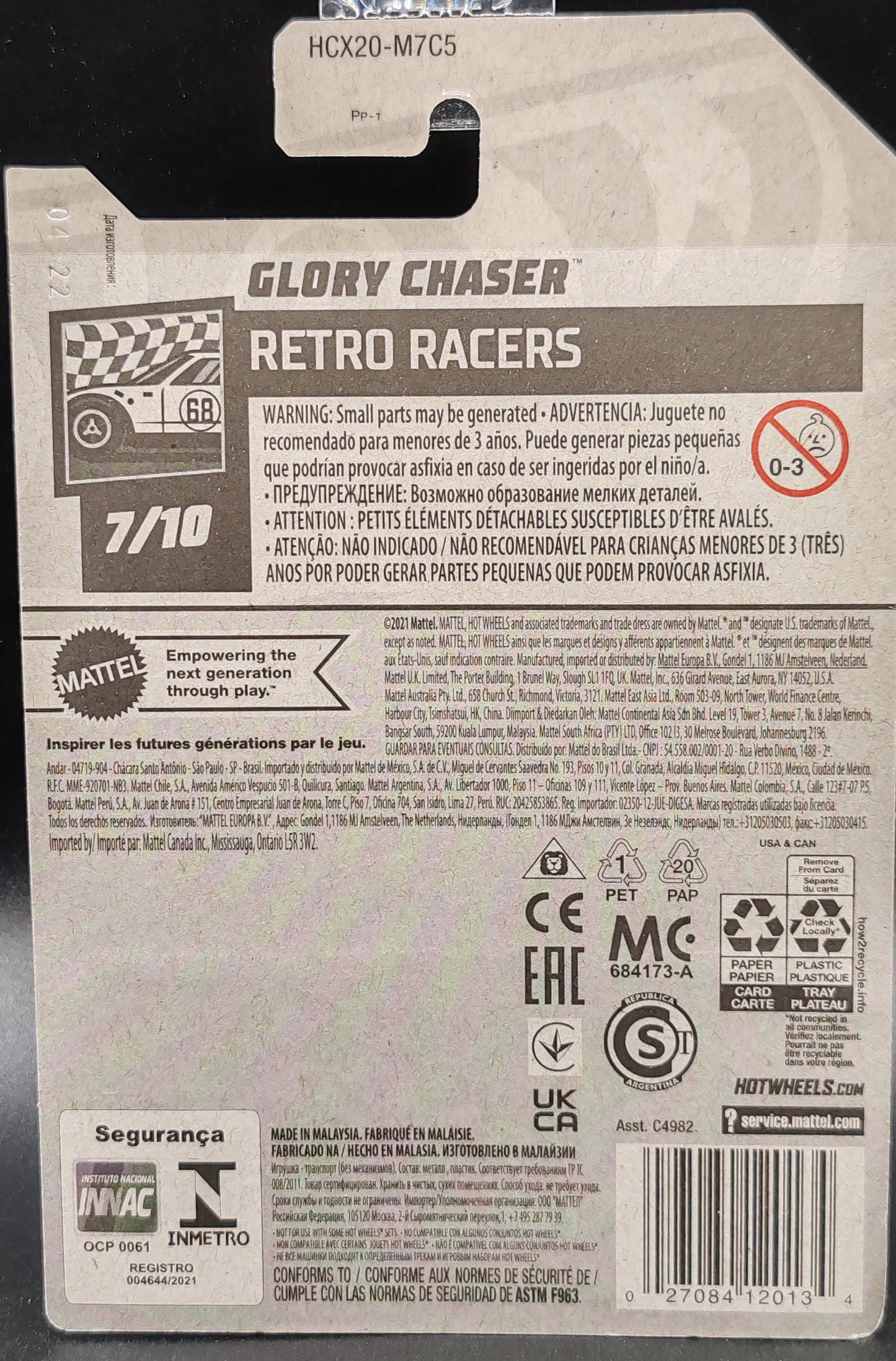 HOT WHEELS GLORY CHASER RETRO RACERS 7/10 123/250