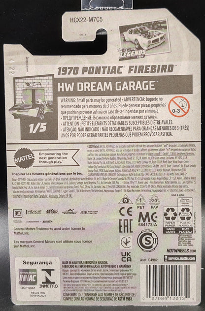 HOT WHEELS 1970 PONTIAC FIREBIRD HW DREAM GARAGE 1/5 1/250