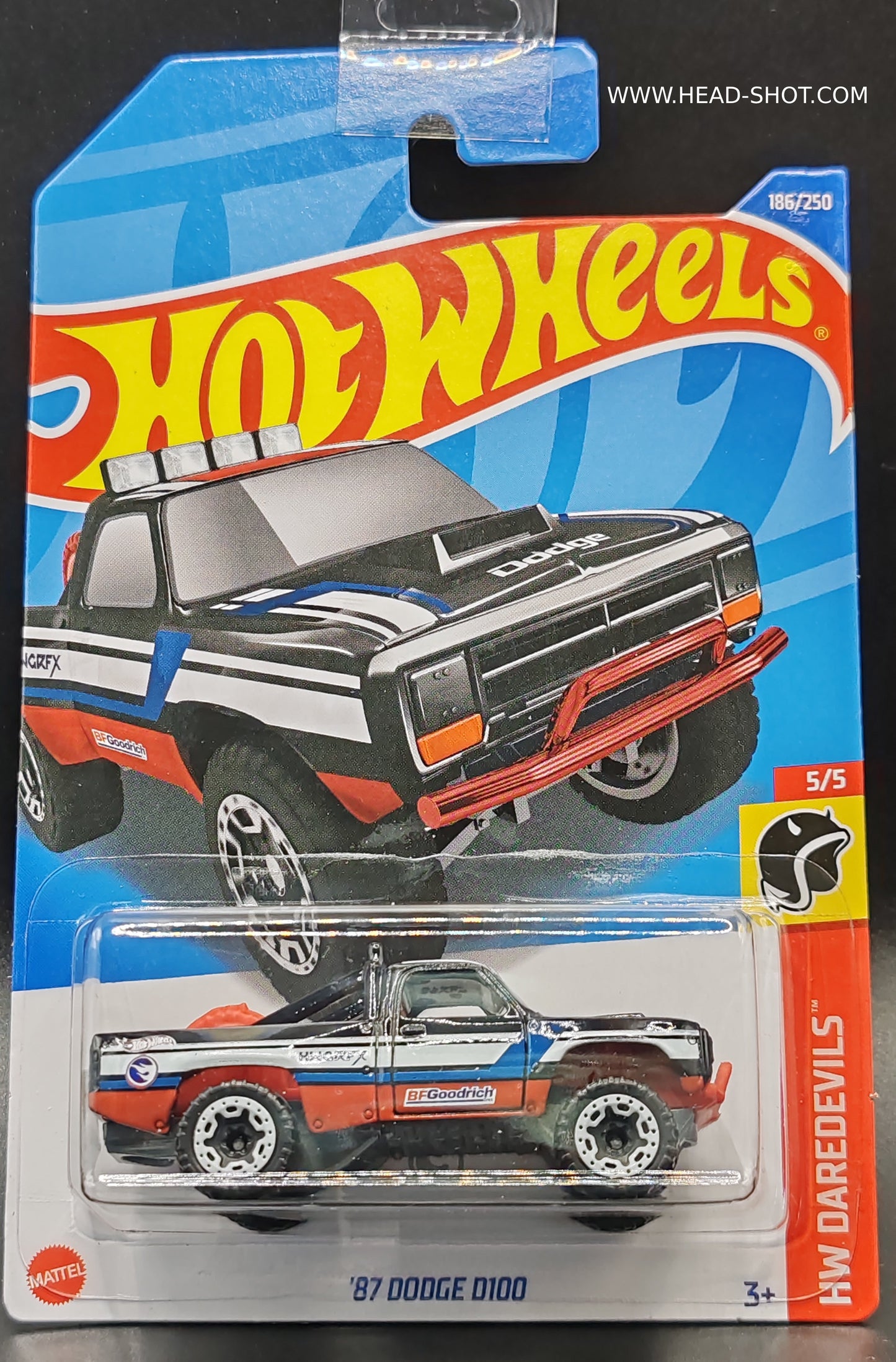 HOT WHEELS 87 DODGE D100 HW DAREDEVILS 5/5 186/250