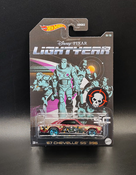 HOT WHEELS DISNEY PIXAR LIGHTYEAR 67 CHEVELLE SS 396 3/5