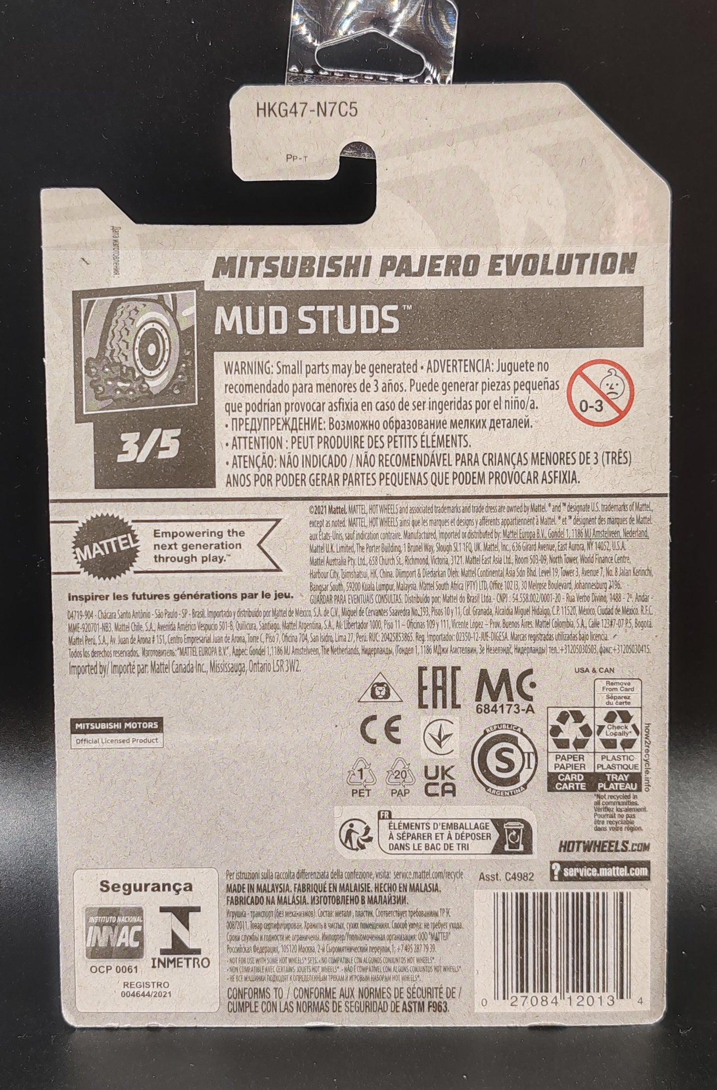 HOT WHEELS MITSUBISHI PAJERO EVOLUTION MUD STUDS 3/5 175/250