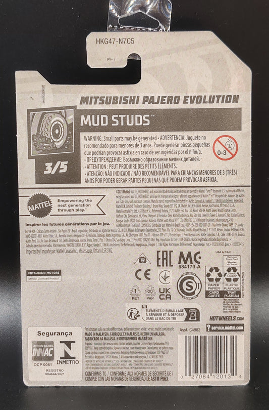 HOT WHEELS MITSUBISHI PAJERO EVOLUTION MUD STUDS 3/5 175/250
