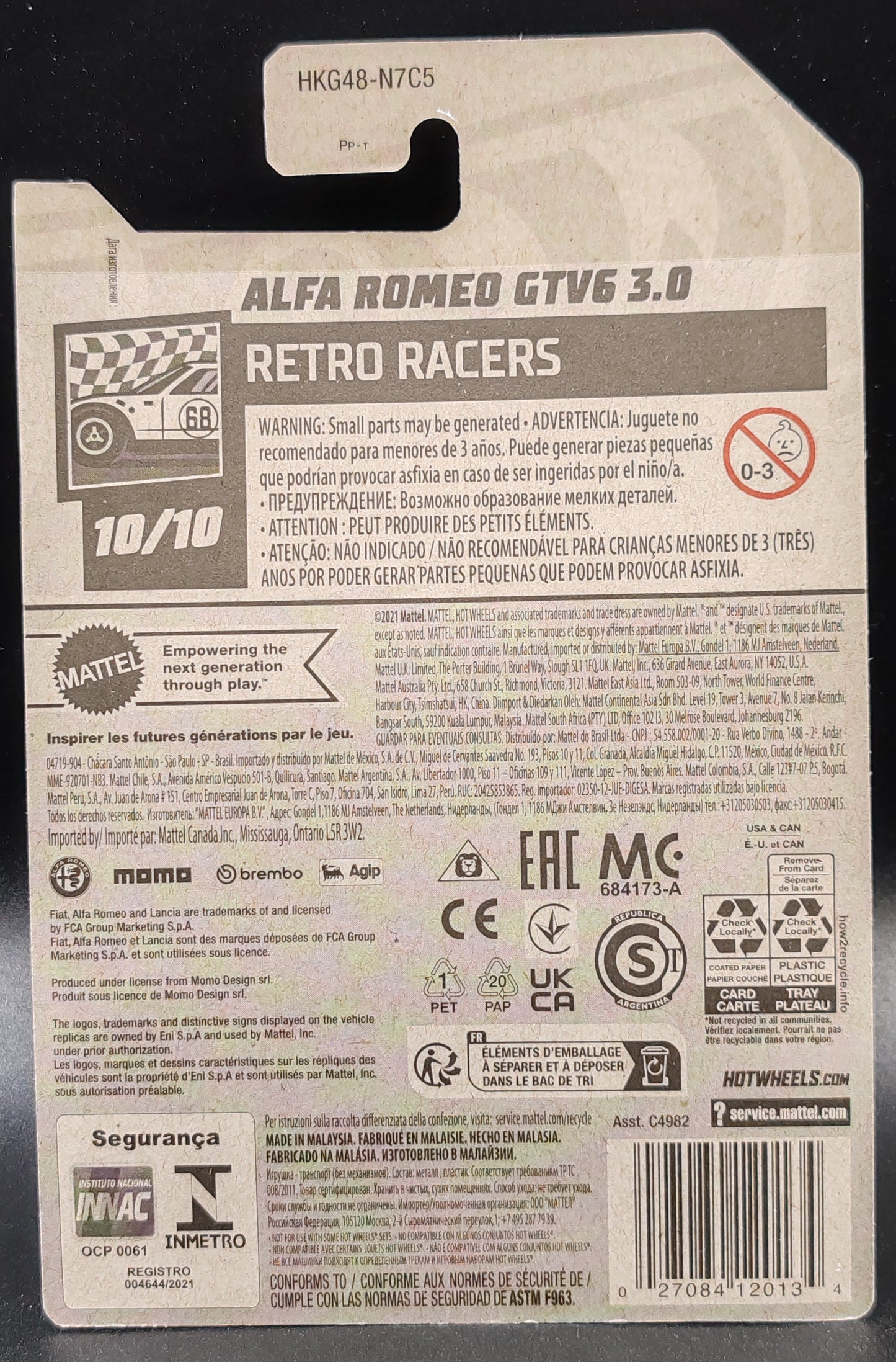 HOT WHEELS ALFA ROMEO GTV6 3.0 RETRO RACERS 10/10 185/250