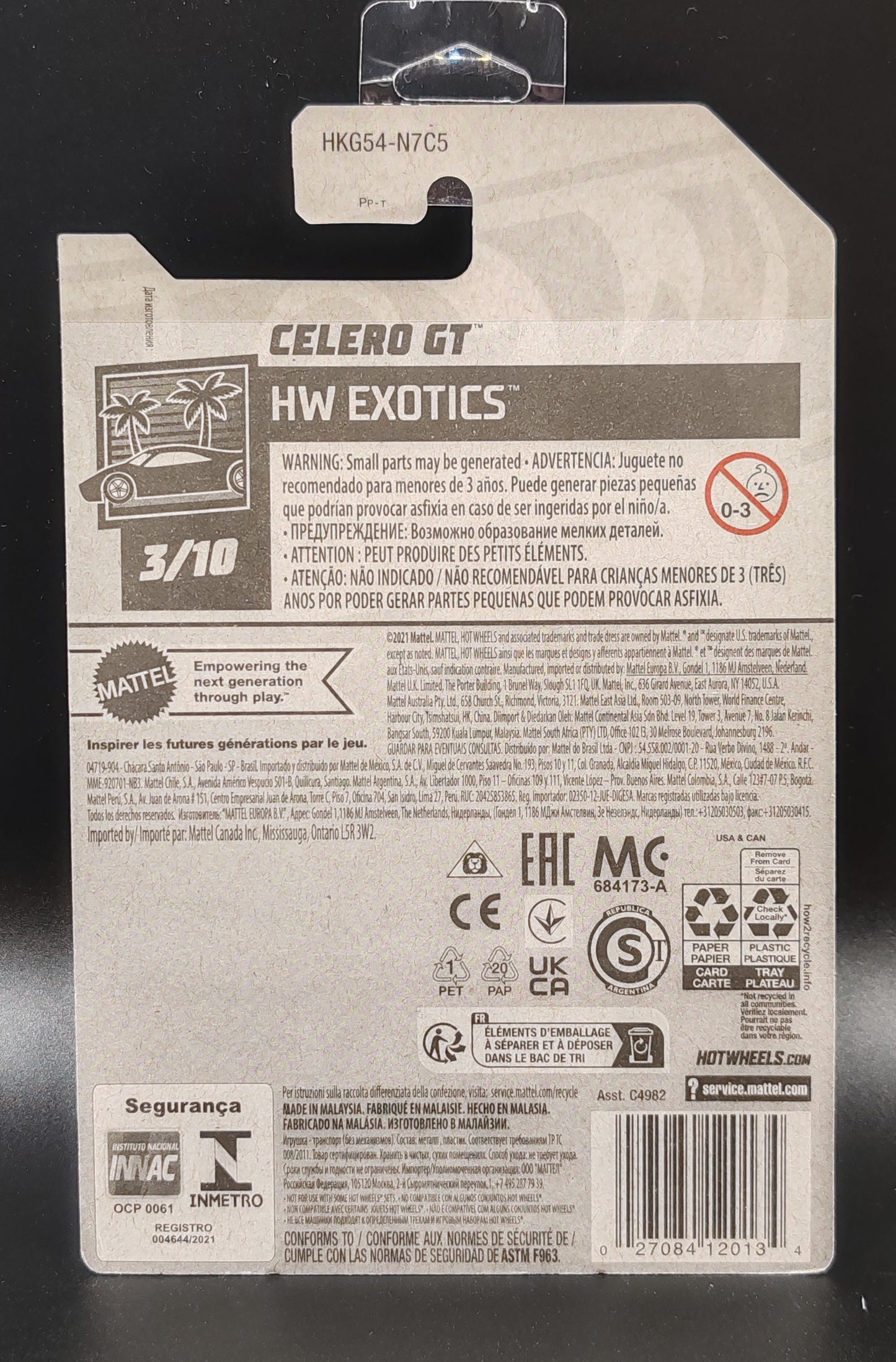 HOT WHEELS CELERO GT HW EXOTICS 3/10 178/250