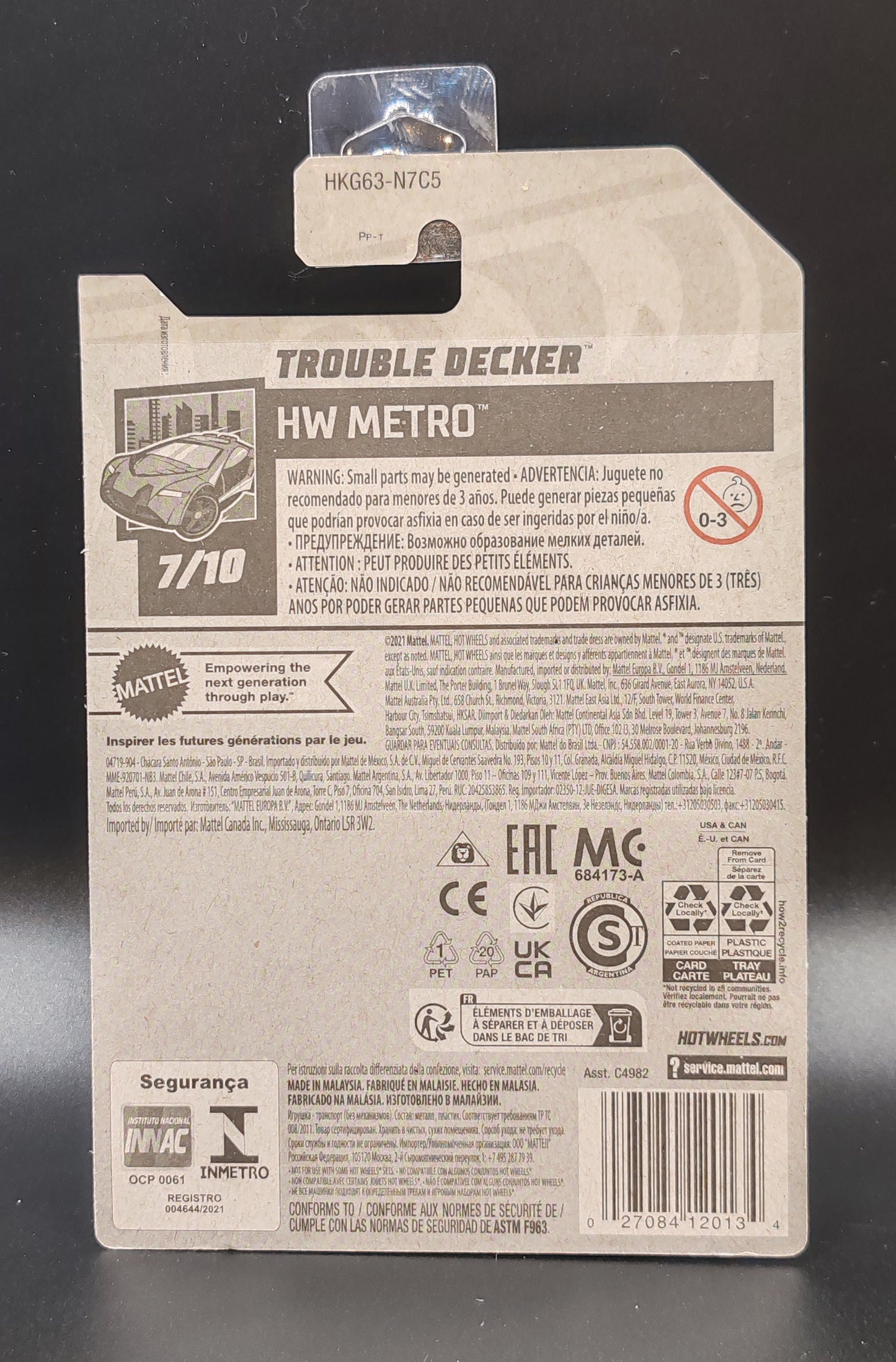 HOT WHEELS TROUBLE DECKER HW METRO 7/10 202/250