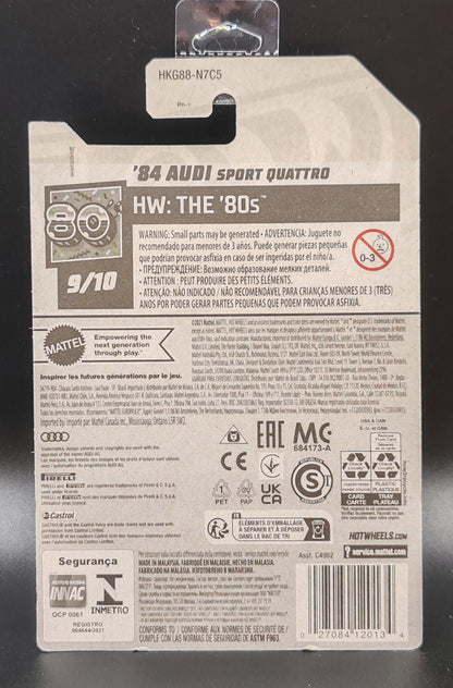 HOT WHEELS 84 AUDI SPORT QUATTRO HW THE 80S 9/10 152/250