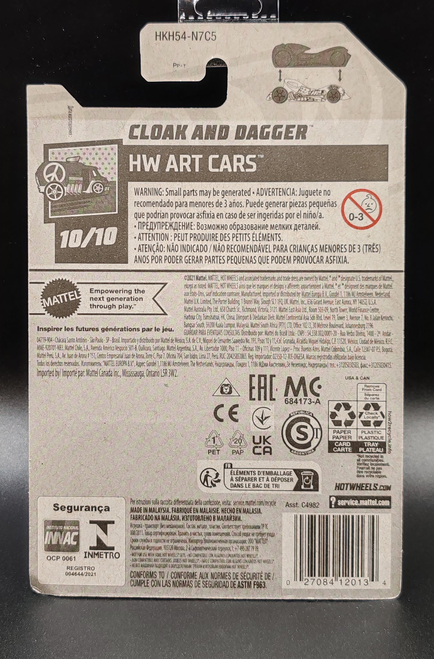 HOT WHEELS CLOAK AND DAGGER HW ART CARS 10/10 157/250