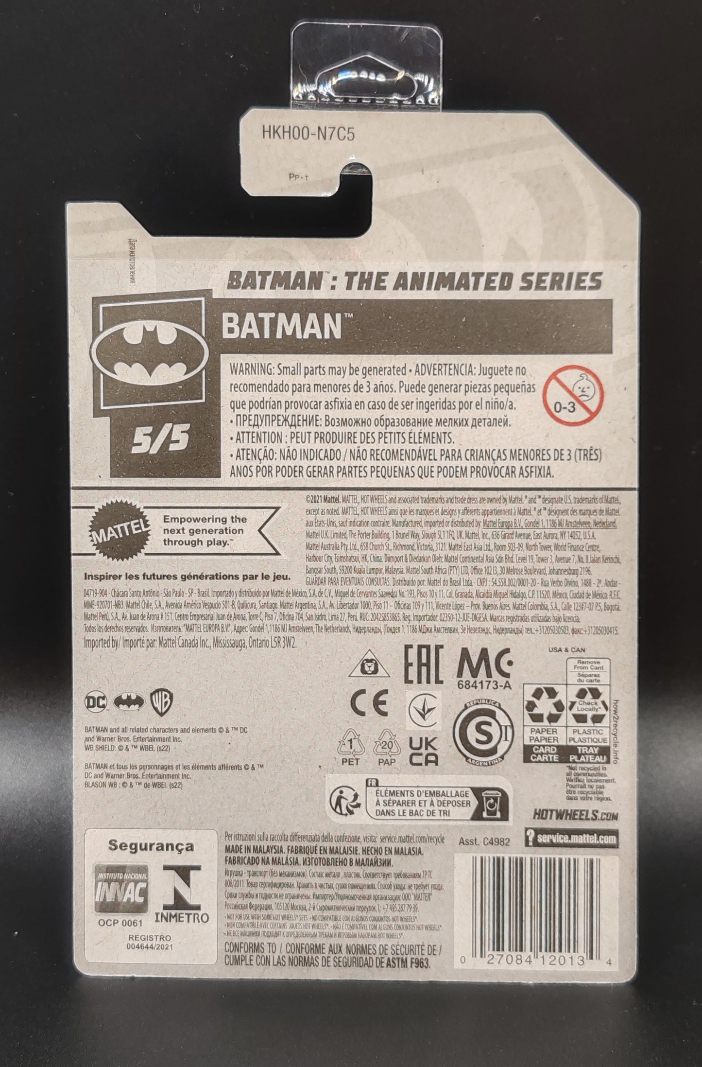 HOT WHEELS BATMAN THE ANIMATED SERIES BATMAN 5/5 169/250