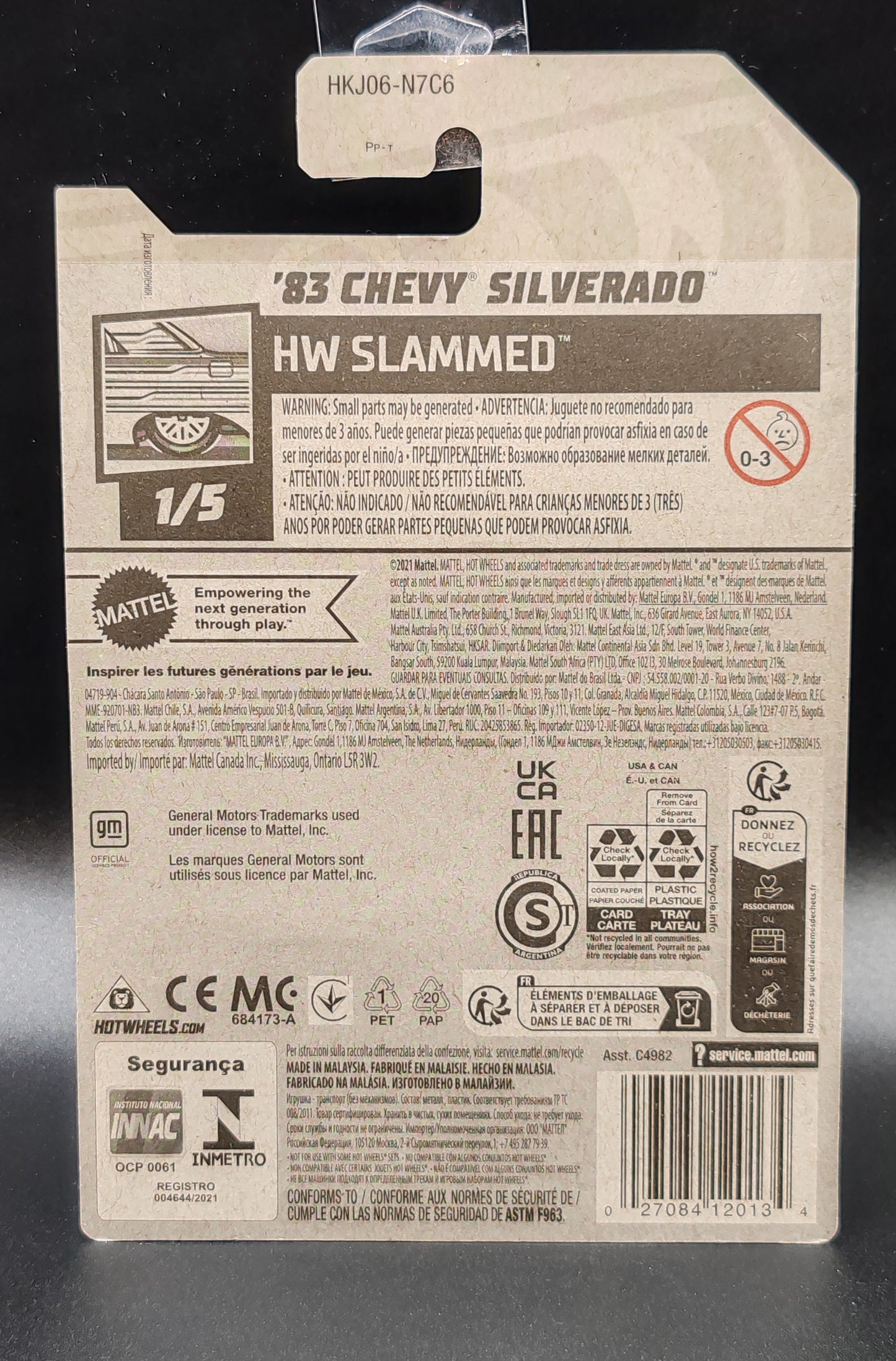 HOT WHEELS 83 CHEVY SILVERADO HW SLAMMED 1/5 191/250
