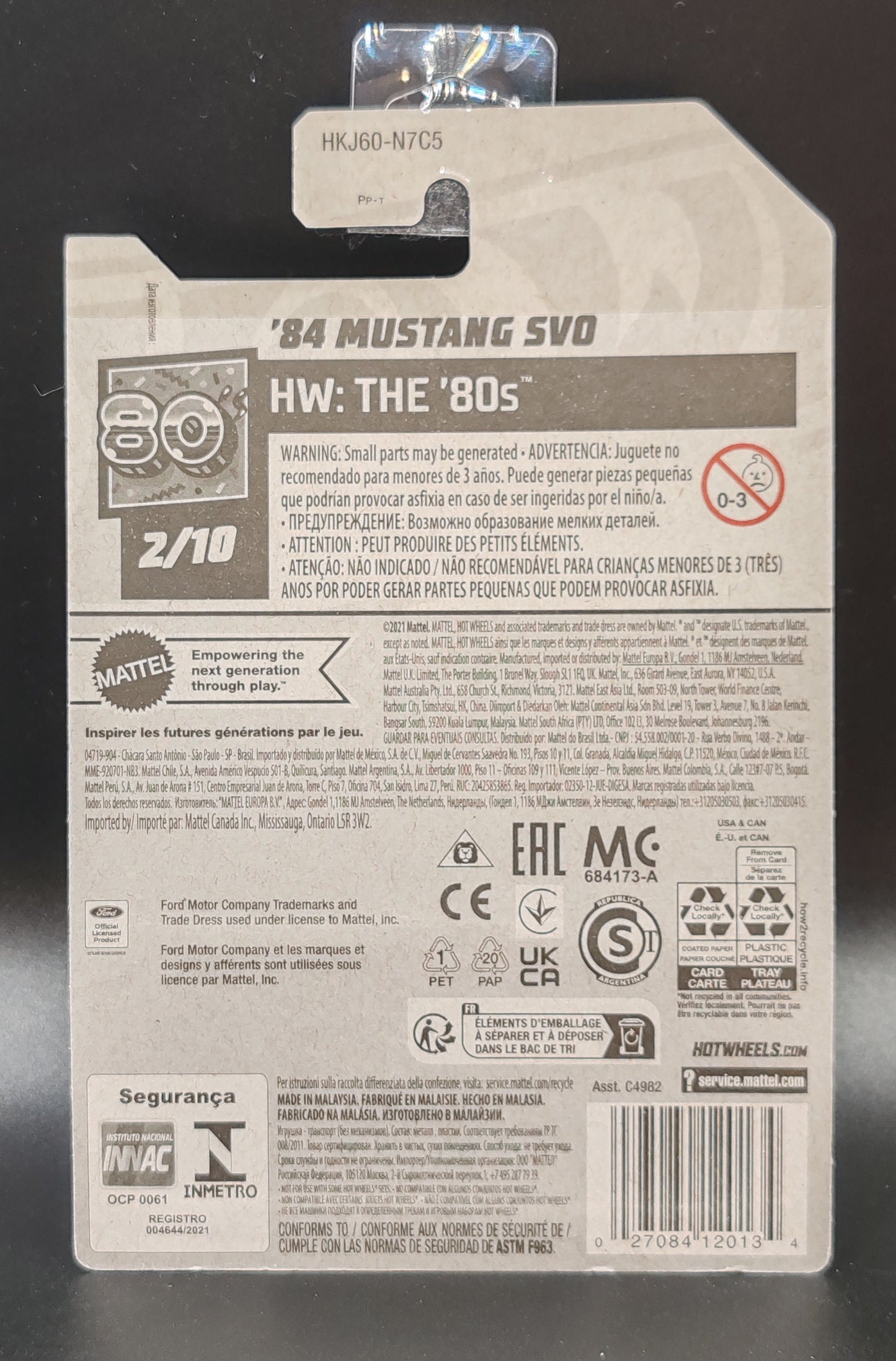 HOT WHEELS 84 MUSTANG SVO HW THE 80S 2/10 25/250