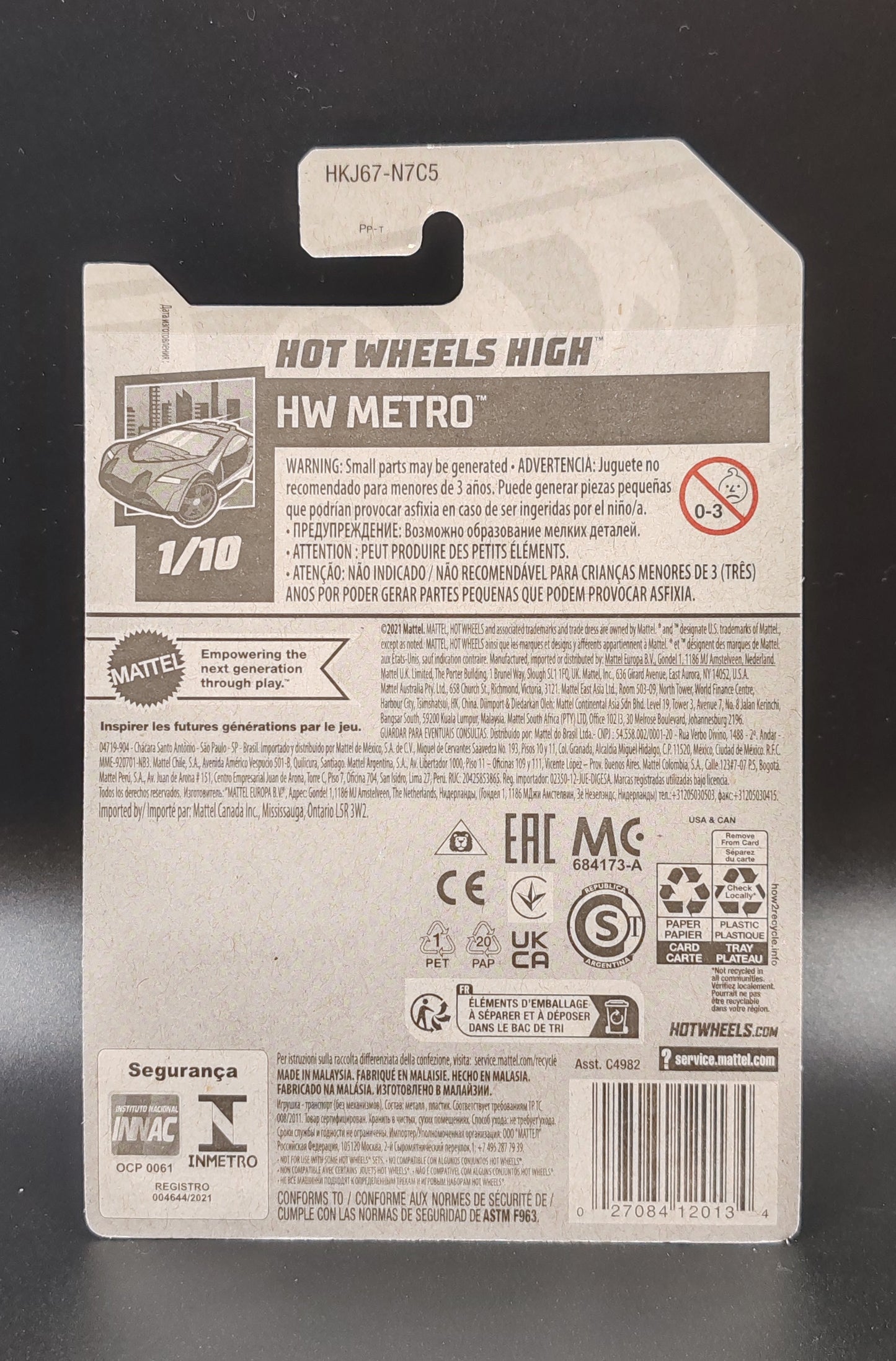 HOT WHEELS HOT WHEELS HIGH HW METRO 1/10 53/250