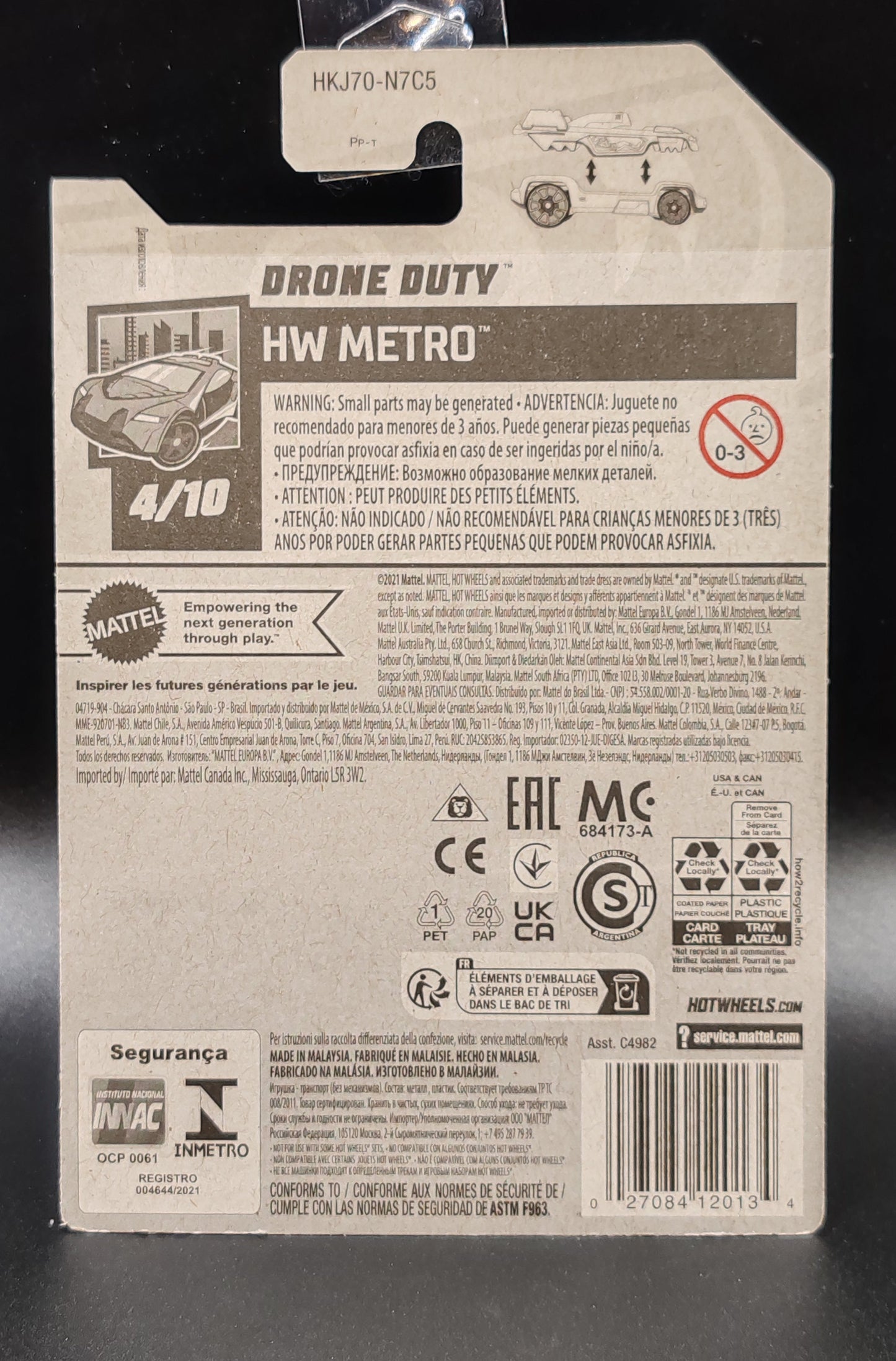 HOT WHEELS DRONE DUTY HW METRO 4/10 102/250