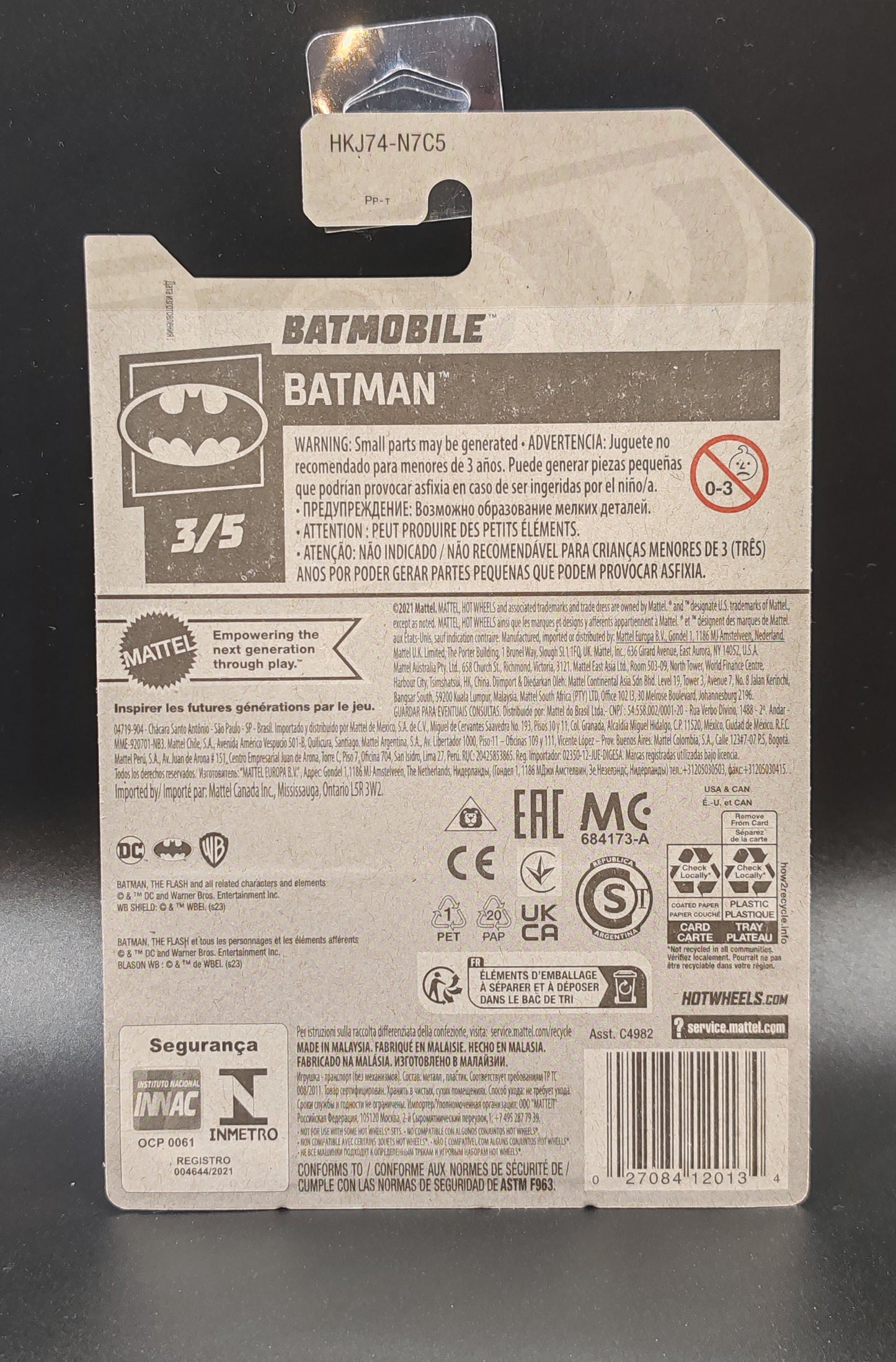 HOT WHEELS BATMOBILE BATMAN 3/5 103/250