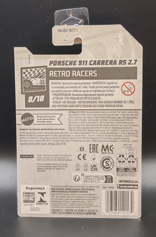 HOT WHEELS PORSCHE 911 CARRERA RS 2.7 RETRO RACERS 8/10 125/250