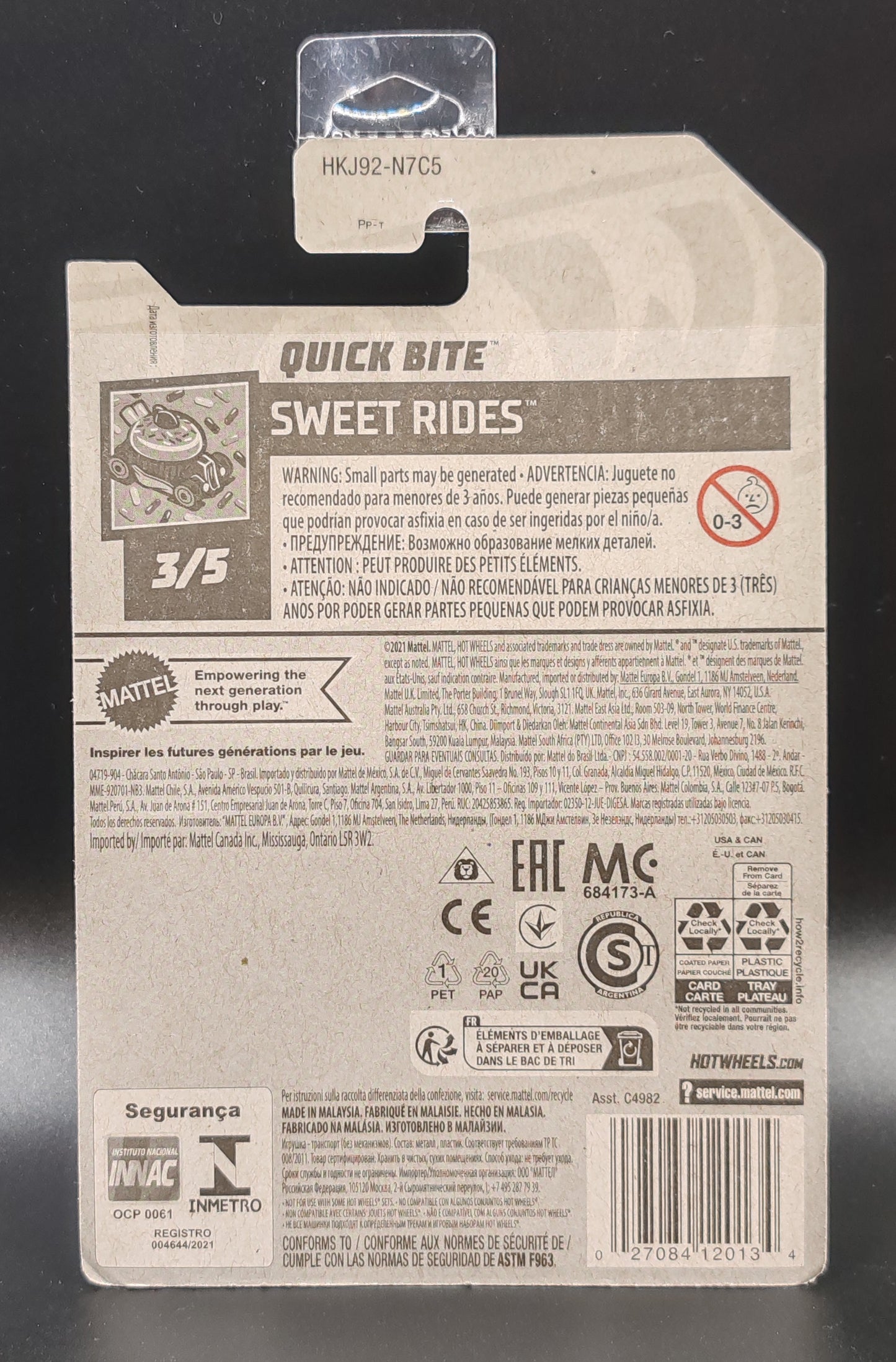 HOT WHEELS QUICK BITE SWEET RIDES 3/5 31/250