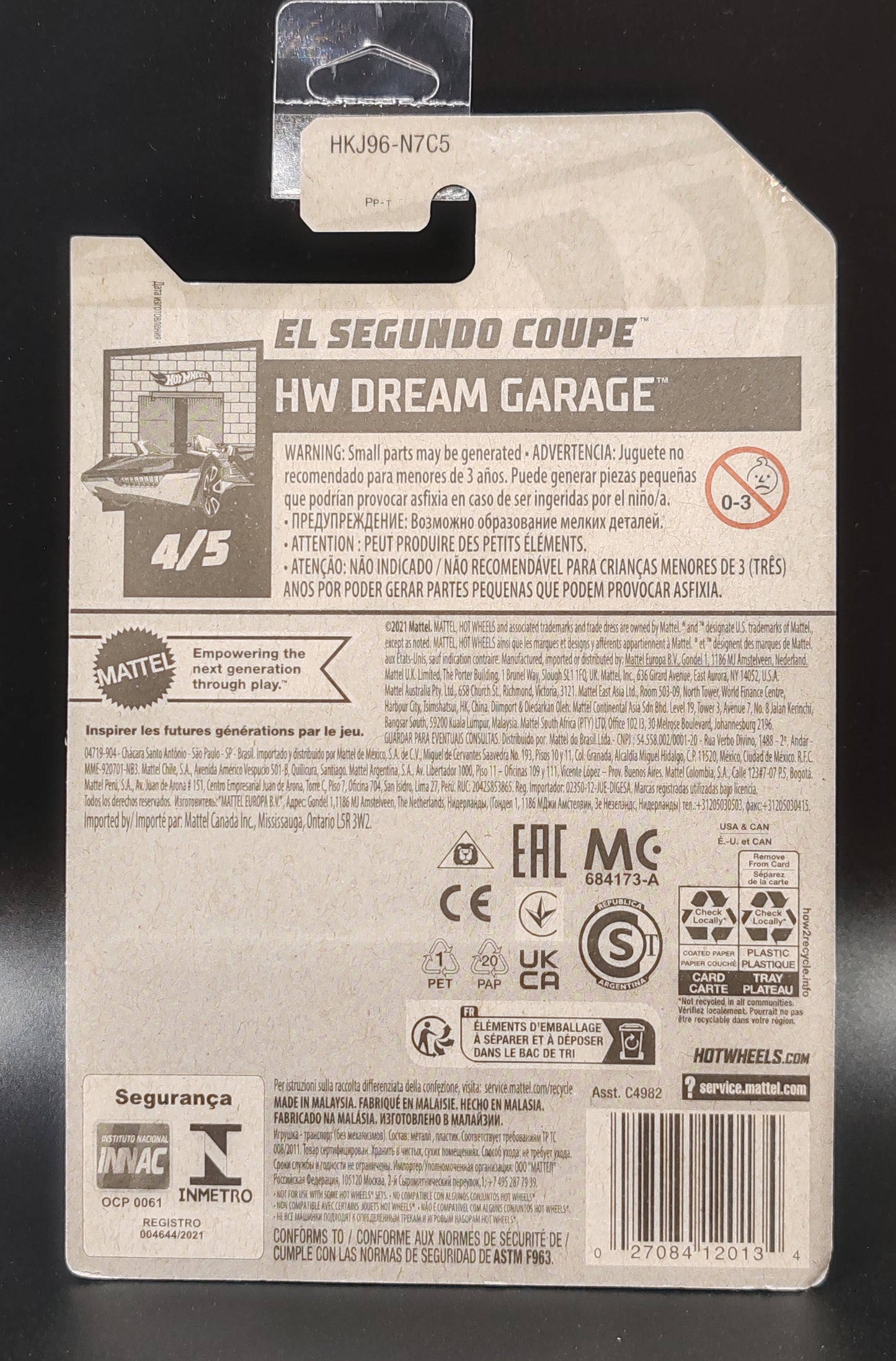 HOT WHEELS EL SEGUNDO COUPE HW DREAM GARAGE 4/5 105/250
