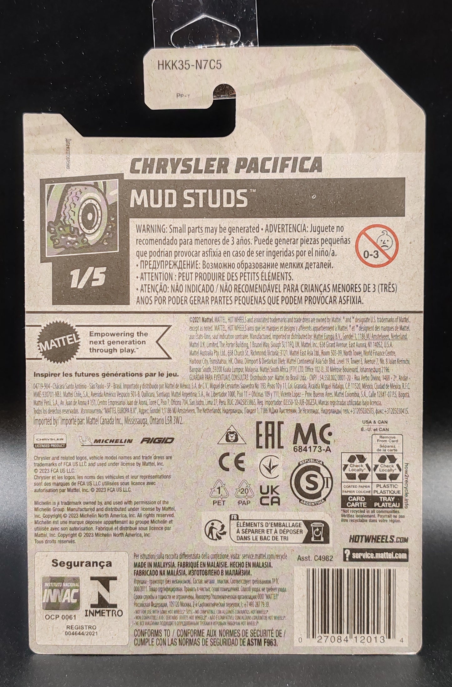HOT WHEELS CHRYSLER PACIFICA MUD STUDS 1/5 88/250