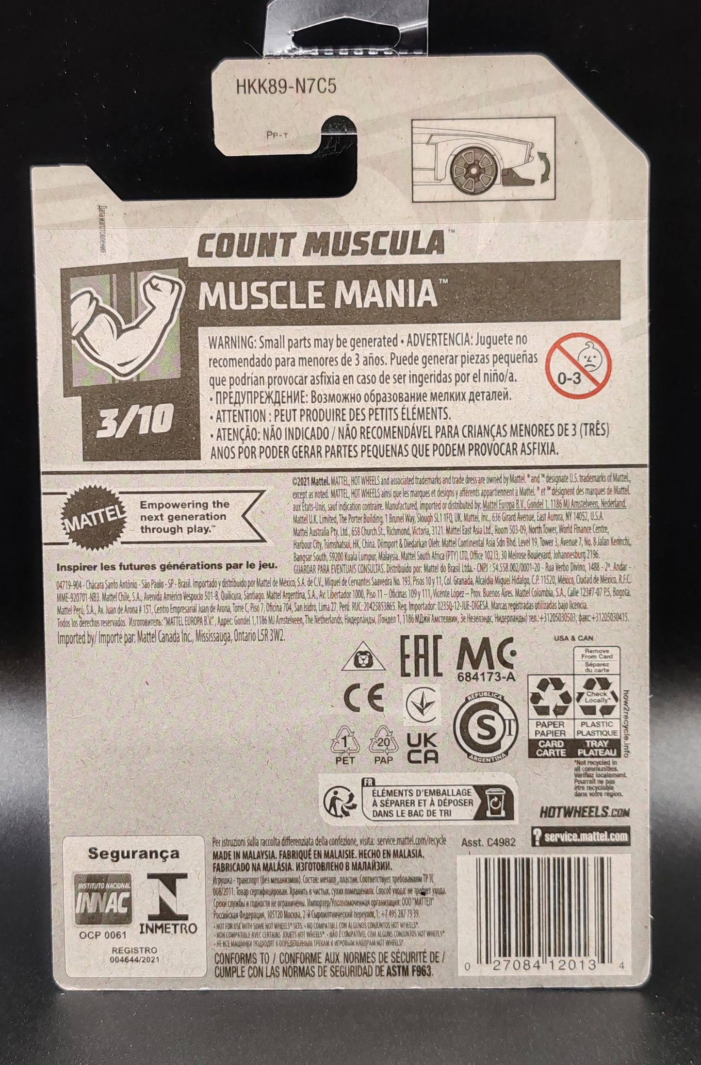 HOT WHEELS COUNT MUSCULA MUSCLE MANIA 3/10 100/250