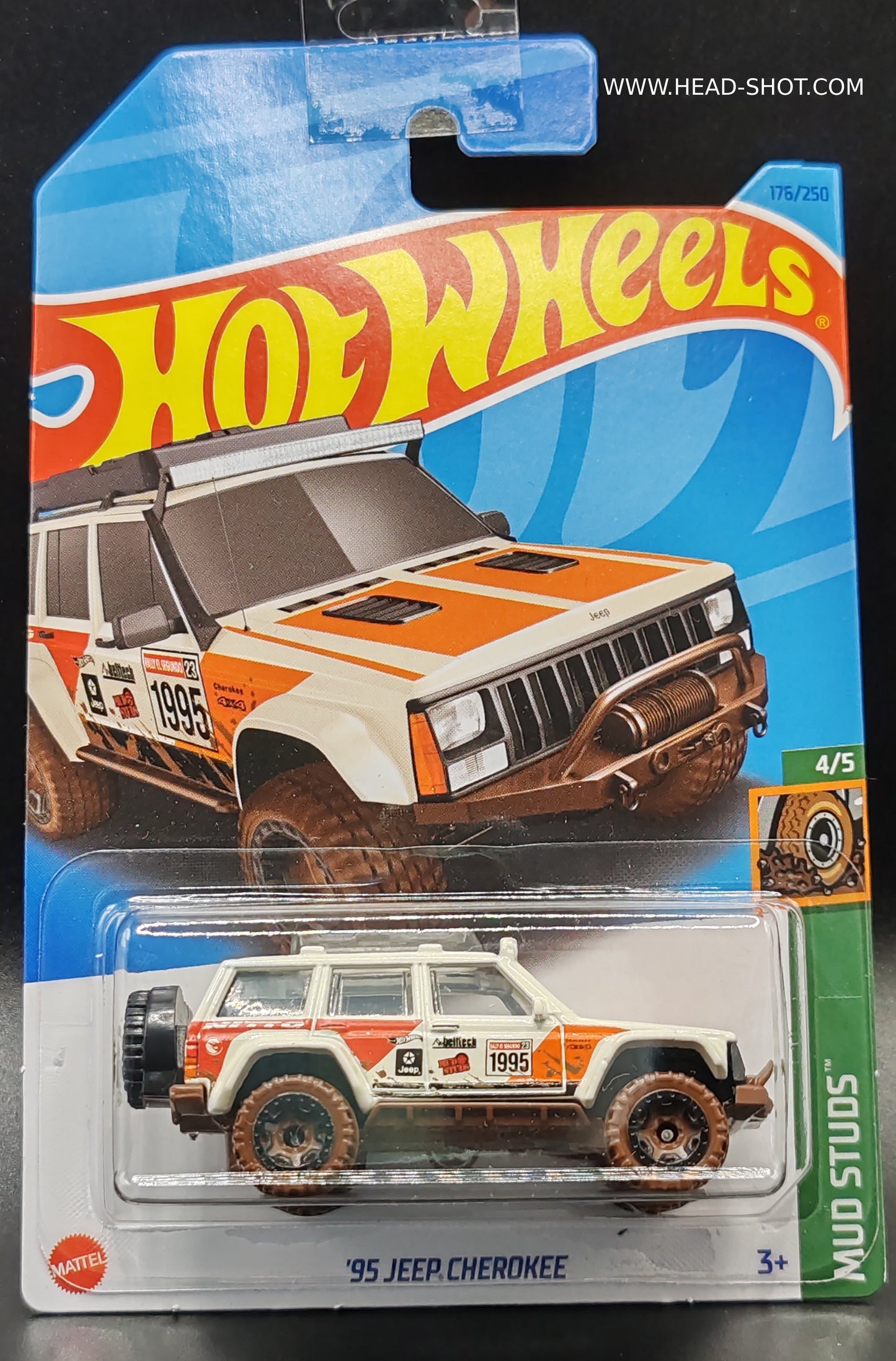 HOT WHEELS 95 JEEP CHEROKEE MUD STUDS 4/5 176/250