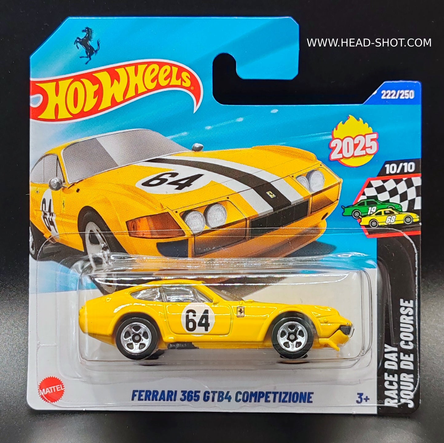 HOT WHEELS FERRARI 365 GTB4 COMPETIZIONE RACE DAY JOUR DE COURSE 10/10 222/250