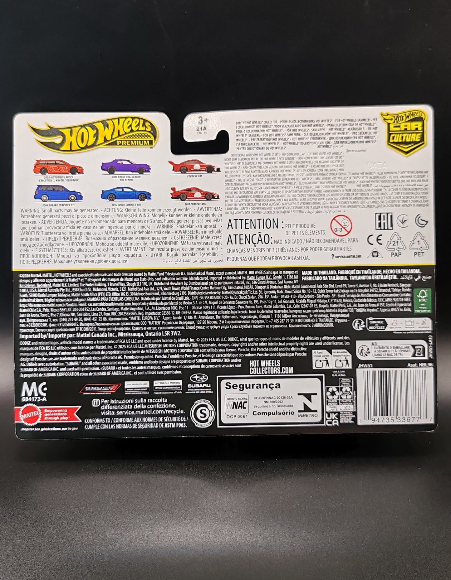 HOT WHEELS PREMIUM CAR CULTURE TWIN PACK PORSCHE 935 2018 PORSCHE 935