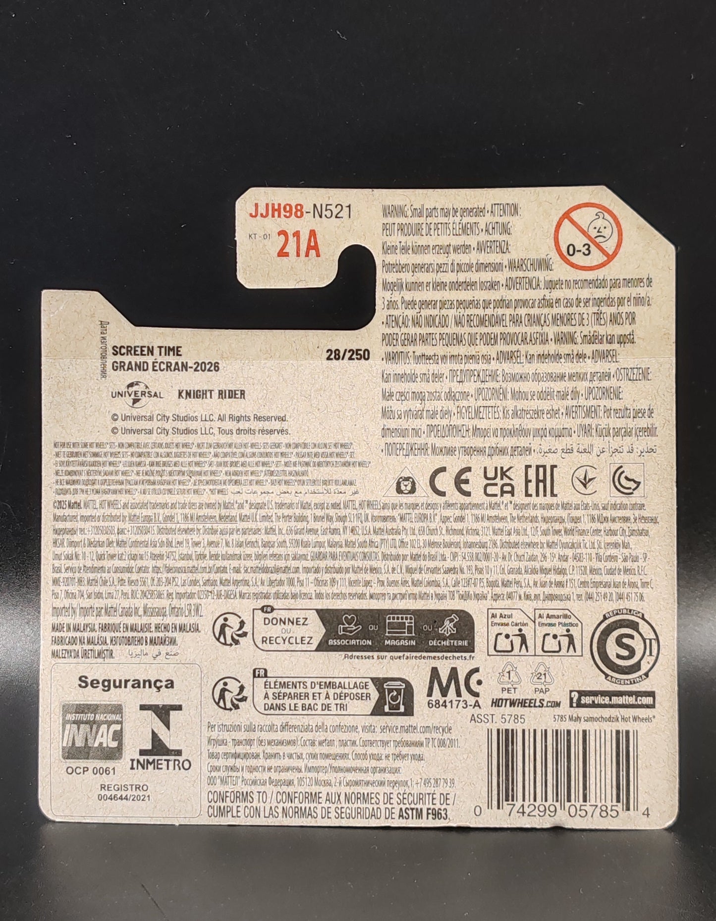 HOT WHEELS HW K.I.T.T CONCEPT SCREEN TIME GRAND ECRAN 2/10 28/250