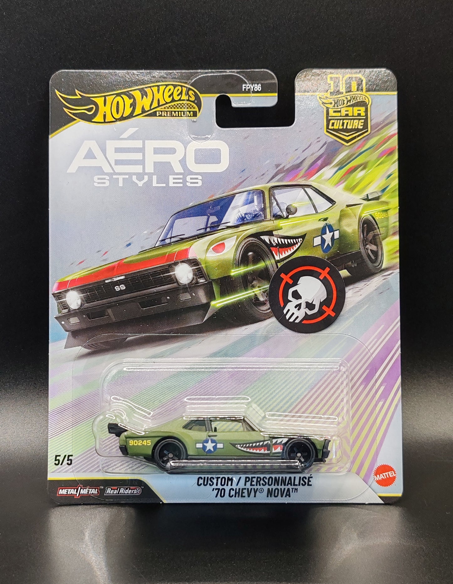 HOT WHEELS PREMIUM CAR CULTURE AERO STYLES CUSTOM PERSONNALISE 70 CHEVY NOVA 5/5