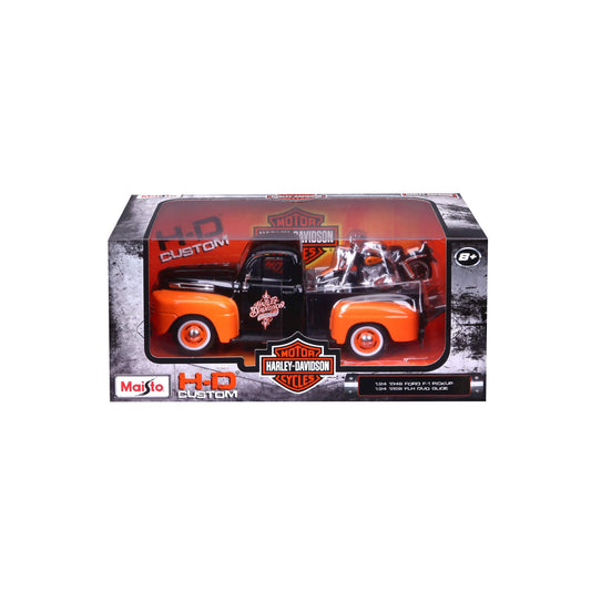 1:24 HARLEY DAVIDSON 1958 FORD F-1 PICKUP WITH 1958 FLH DUO GLIDE