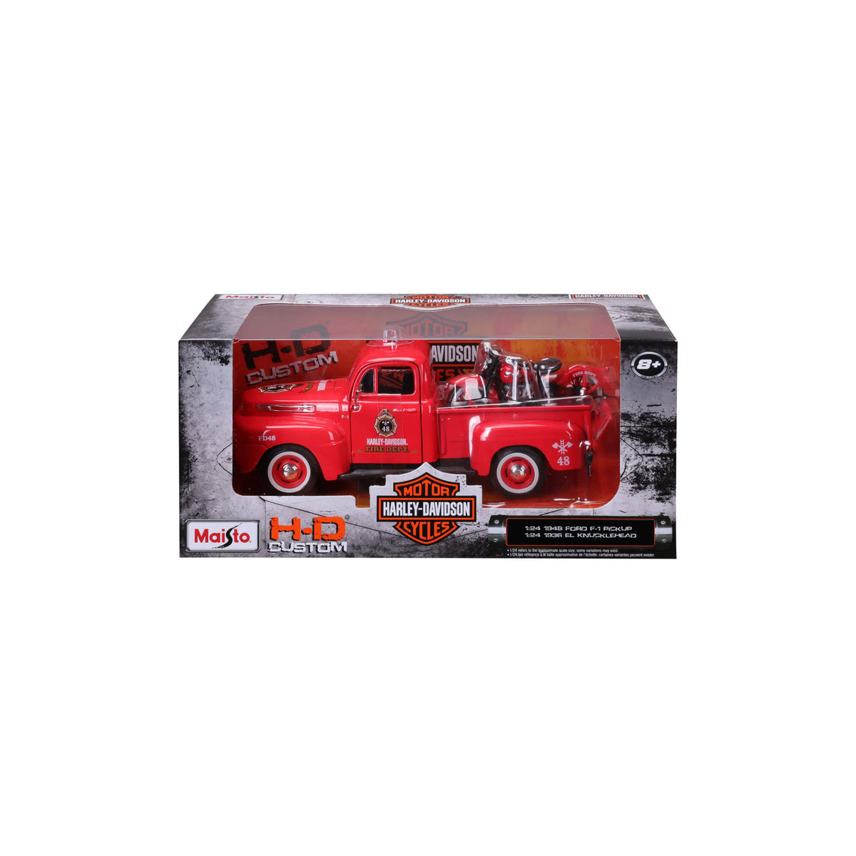 1:24 HARLEY DAVIDSON 1948 FORD F-1 PICKUP WITH 1936 EL KNUCKLEHEAD